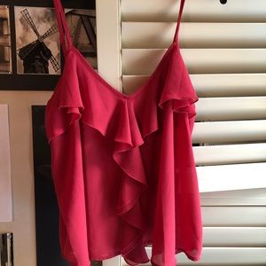Pink ruffle blouse
